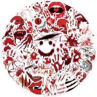 10/30/48pcs Red Blood Horror Stickers Decoration Skateboard Luggage Helmet Car DIY Cool Graffiti PVC Waterproof Kids Toy Sticker Nails Screws Fastener