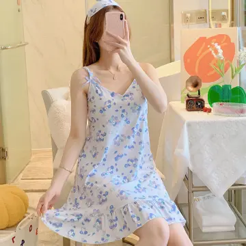 Pajamas with chest pad, summer Korean style suspender dress, cute