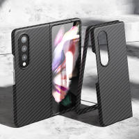 เหมาะสำหรับ Fold5 Samsung Z เคสโทรศัพท์ธุรกิจคาร์บอนไฟเบอร์ Zfold4เคสแข็งป้องกันการตก W23หน้าจอพับเก็บได้ Zyj1872888เคสป้องกัน