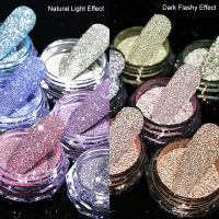 1Jar Light Changed Diamonds Nail Powder UV Sensiitve Nail Art DIY Decoration Sugar Gel Polish Dust Sparkly Flash Disco Pigment*--Souyine