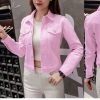 Jeans Jacket and Coats for Women Candy Color loose casual Short Denim Jacket Chaqueta Mujer red pink Casaco Jaqueta women jacket