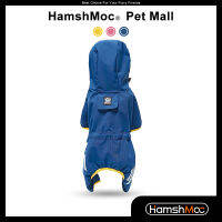 HamshMoc กันน้ำเสื้อกันฝนสุนัขสะท้อนแสงเสื้อกันฝนสุนัข Full Body Dog Rain Poncho 4ขาน้ำหนักเบาพร้อม Leash Hole และ Hood สำหรับสุนัข