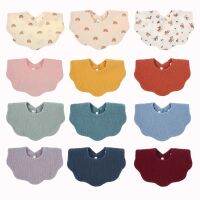 【YD】 Baby Bibs Muslin Color Infant Bib Newborn Burp Cloths 360° Rotate 6-Layers Feeding Bandana Scarf