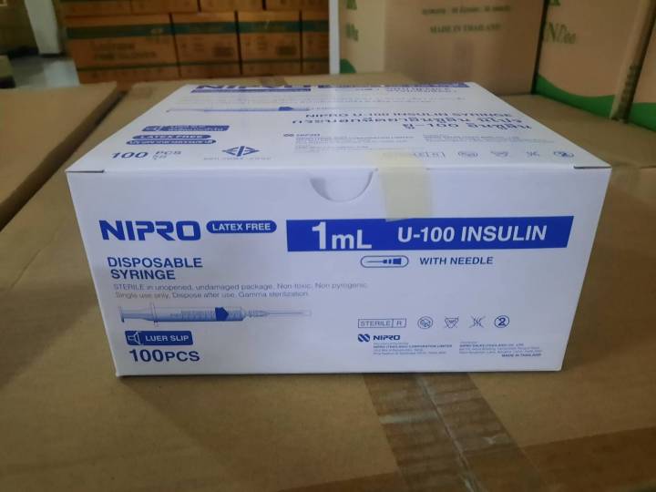 ไซริ้งติดเข็ม-nipro-insulin-syring-ขนาด-1ml-26gx1-2-อินซูลิน
