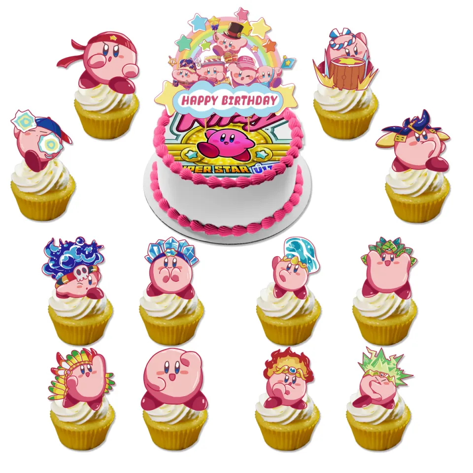 Kirby Kawaii The New Cartoon Cake Decoration Banner Balloon Party