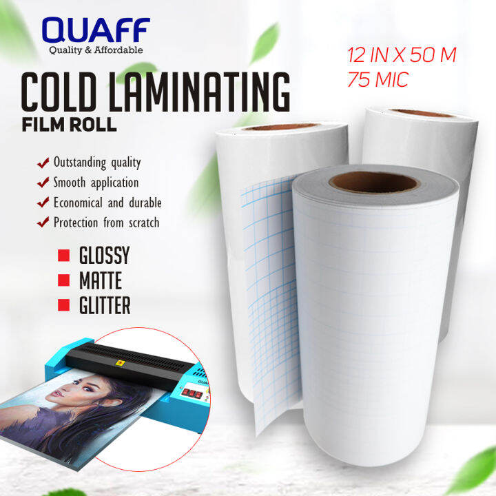 [PSD] QUAFF Cold Lamination Film Roll (12in x50M) Matte Glossy