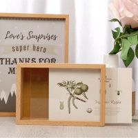 ﹊✿ New Wooden Photo Frame Creative Hidden Safe Box Piggy Bank Coins Money Storage Box Family Picture Frame Home Decor Gifts