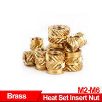 ทองเหลืองความร้อนชุด Knurled เกลียวแทรกถั่วสำหรับ 3D พิมพ์ฝังชิ้นส่วน Hot Melt Inset พลาสติก M2 M2.5 M3 M4 M5 M6-vn4958570