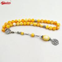 Braccialetto Da Uomo Rosario In Resina Gialla Tasbih Musulmano Con Accessorio Speciale 33 45 51 66 99 100 Perline Nuovo Design