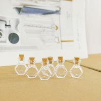 hot【DT】 10Pcs 2ml Small Transparent Glass Ornaments Hexagon Bottle with Lid Vitreous Crafts Perfume Wishing Sub Vials