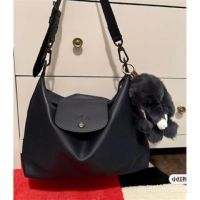 Longchamp bag New leather shoulder crossbody bag Long commuter bag three-dimensional large bag same style