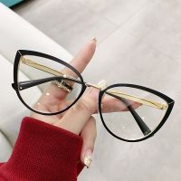 2023 New Cat 39;s Anti-blue Glasses European and Metal Eyewear Frame Fashion Color Change Female