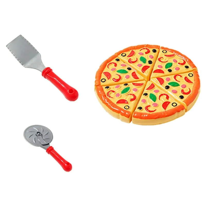 Steventoys Wooden Pizza Cutting Toy, Pretend Play Pizza Set, Pizza Play  Food, Fast Food Cooking Kitchen Educational Montessori Toys for Toddler,Kids