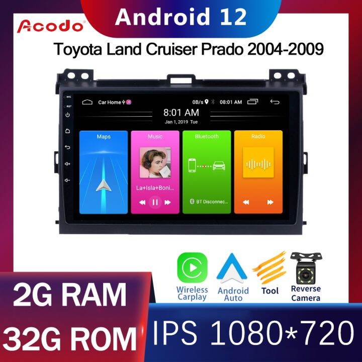 acodo-android-12-2din-9-นิ้วรถวิทยุเครื่องเล่นวิดีโอมัลติมีเดียสำหรับ-toyota-land-cruiser-prado-2004-2009-เครื่องเล่นมัลติมีเดียระบบนำทาง-gps-carplay-เครื่องเสียงติดรถยนต์-ips-หน้าจอ-wifi-สเตอริโอ