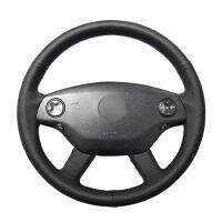 Hand-stitched Black PU Artificial Leather Car Steering Wheel Cover for Mercedes Benz CL-Class C216 S-Class W221 2006 2007-2010 Steering Wheels Accesso