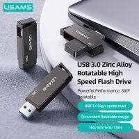 USAMS USB 3.0โลหะผสมสังกะสีหมุนแฟลชไดรฟ์ความเร็วสูง16กรัม32กิกะไบต์64กิกะไบต์128กิกะไบต์ pendrive USB ติดที่สำคัญสำหรับแล็ปท็อปแท็บเล็ตพีซีกล่อง