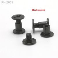 100 sets M5x4/5/6/8/10/12/15/18/20/25/30 Black Plated Account Books Screw Snap Rivet Chicago Screws Book Butt Binding Nails