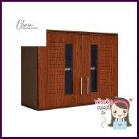 ตู้คู่ KING PLAT-NOVA 90x67.8 ซม. สีไม้สักDOUBLE CABINET KING PLAT-NOVA 90X67.8CM TEAK **คุณภาพดี**