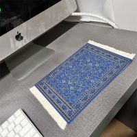 ┅﹍☃ Persian Mini Woven Carpet Pad Mouse Pad Asian Vintage Style Carpet Pattern Coaster Laptop Mat Tassel Home Table Decoration Craft