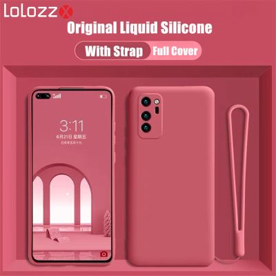 「Enjoy electronic」 Wrist Strap Liquid Silicone Soft Phone Case For Huawei P40 Lite E 5G Mate 40 RS 30 20 X 10 9 P50 P20 P30 Pro Shockproof Cover