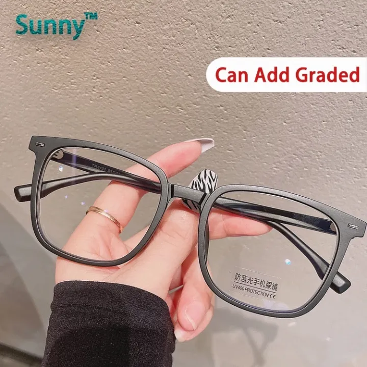 Sunny Photochromic Anti Radiation Eye Glasses For Women Men Graded Glasses Replaceable Lens 2373