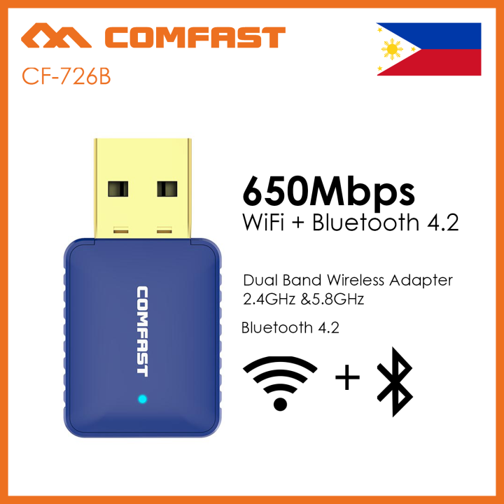 Comfast CF-726B 650Mbps USB WiFi Adapter & Bluetooth 4.2 | Lazada PH