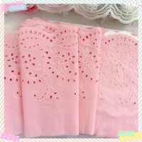 1 Yard 21CM Super Wide Retro Pink Hollow-out Embroidered Cotton Lace Fabric Manual Accessories Lace Trim Pipe Fittings Accessories