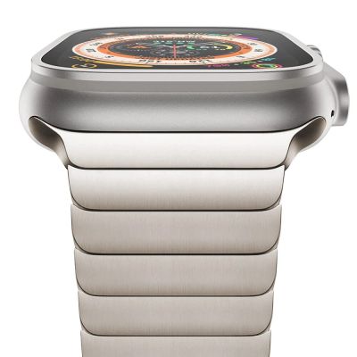 สายสายเหล็กสแตนเลสสตีลหรูหราสำหรับนาฬิกา Apple ขนาด8 7 41มม. 45มม. 49มม. 38 42 44 40มม. สายเชื่อมกับ Iwatch Ultra 49มม. สายโลหะ CarterFa