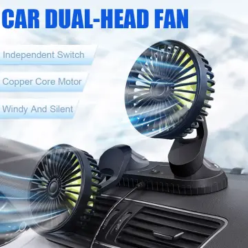 12V Car Fan Ventilador Air Conditioning Auto Cooler Double 360