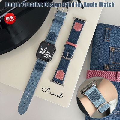 g2ydl2o สายนาฬิกาข้อมือ ผ้ายีน สําหรับ Apple Watch Ultra 49 มม. 45 มม. 38 มม. 40 มม. 41 มม. iWatch Series 8 7 6 5 4 3 2 1 SE