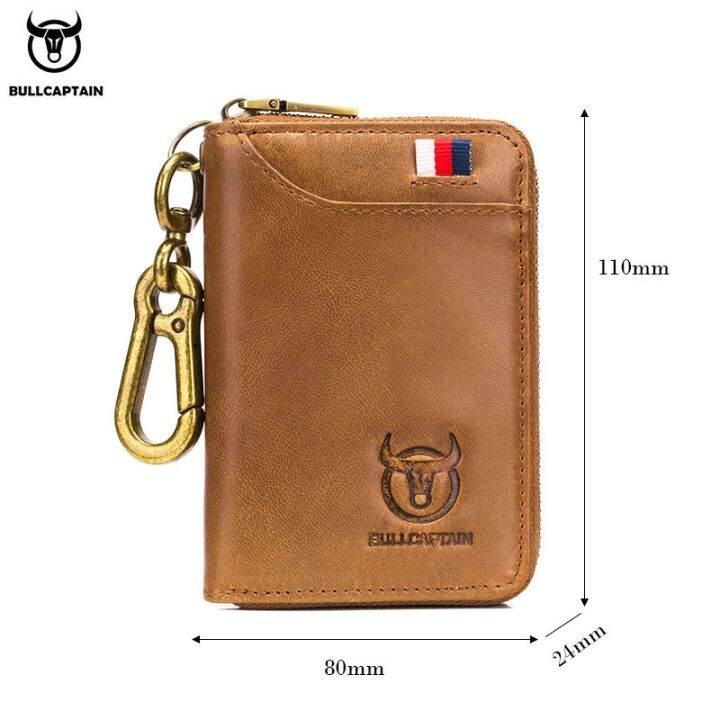 bullcaptain-genuine-leather-mens-key-card-bag-high-quality-multi-function-key-box-car-key-chain-wallet-mini-card-bag-key-clip