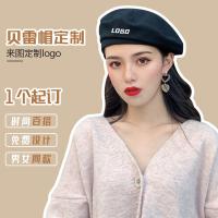 original High-end Customized beret Korean style Japanese style hat printed with logo painter hat octagonal hat customized milk tea shop work hat printed