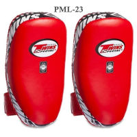 Twins  Special focus mitts PML-23 Red-White for Training Muay Thai MMA K1 เป้ามือทวินส์ สเปเชี่ยล แบบโค้ง แดง-ขาว หนังแท้ สำหรับเทรนเนอร์ ในการฝึกซ้อมนักมวย