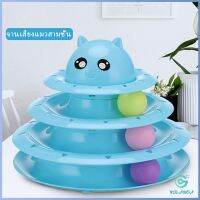 Yolanda รางบอล ตาโต ของเล่นแมวทรงโดม รางบอล 4 ชั้น Cat play plate