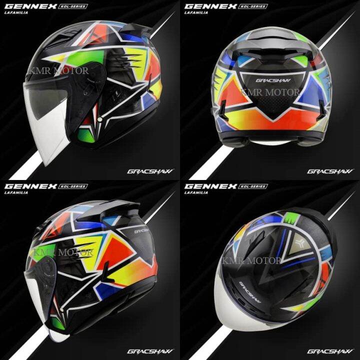 GRACSHAW GENNEX LAFAMILIA HELMET G535 DOUBLE VISOR Lazada