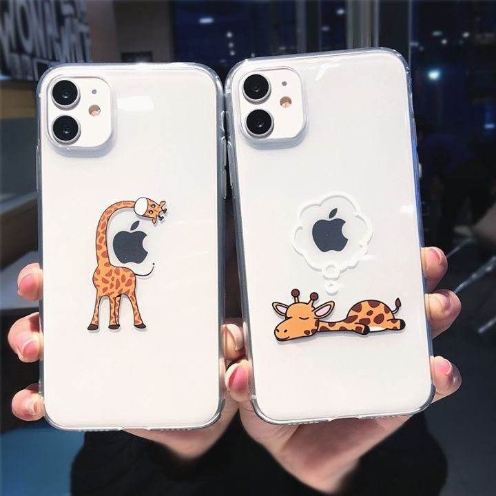 ottwn-cute-cartoon-animal-giraffe-transparent-case-for-iphone-13-pro-max-12-mini-11-x-xs-xr-7-8-plus-couple-clear-soft-tpu-cover