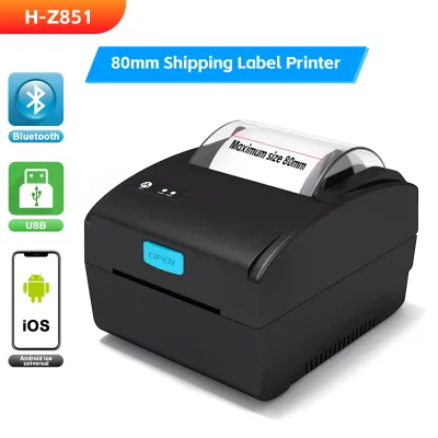 HZTZ 80มม. เครื่องสติกเกอร์ QR โค้ดบาร์เครื่องปริ้นตราด้วยความร้อน Xprinter 365B Z851ชั่วโมง USB การพิมพ์บลูทูธ