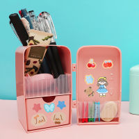 Creative Desktop Stationary Storage Box Multifunctional Refrigerator Pen Holder Desk Organizer Large Capacity Pencil Box Case