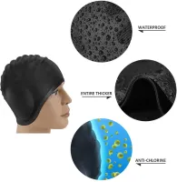 、‘】【； S Swimming Caps Men Women Silicone Pool Cap Ear Protect Bathing Hats For Long Short Diving Pure Color Waterproof HatTH