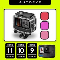 Gopro Hero 11 10 9เคสกันน้ำสีดำดำใต้น้ำดำน้ำ60ม. สำหรับ Go Pro 9 10 11 Gopro Essorie