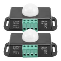 Motion Sensor Switch, 12V 24V PIR Sensor LED for Flexible LED Strips Light, 2 Pack