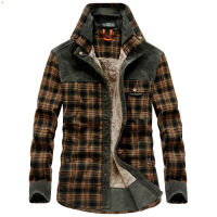 POS【Fast Delivery】 Men Wanderer Jacket, Overland Flannel Jacket, Long Sleeves Warm Fleece Shirts Long Sleeved Plus Velvet Cotton Shirts Tops Business Casual Shirt Plaid Shirts Men