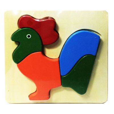 ของเล่นไม้เสริมพัฒนาการสำหรับเด็ก จิ๊กซอว์ไม้รูปสัตว์ (ลายไก่) Wood Toy Jigsaw Chicken for Kids