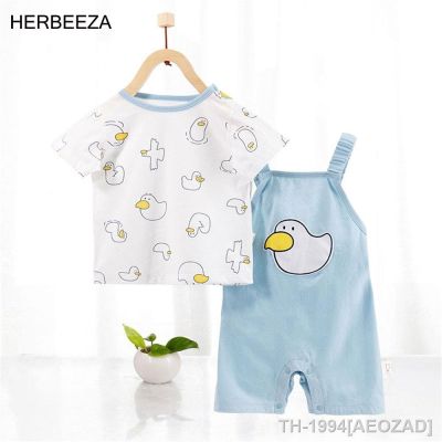 ◊✲ Verão roupas de bebê conjunto para o menino recém-nascido macacão dos desenhos animados pescoço do algodão a criança masculinas 2 pcs