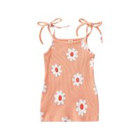 Summer Dress for Kid Baby Girl Sling Sleeveless Tie Shoulder Floral Print Beach Princess Dress Child Clothing  by Hs2023