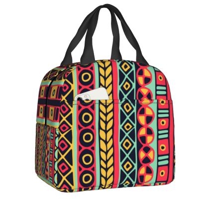 Custom Ethnicity Boho Pattern Lunch Bag Men Women Warm Cooler Insulated Lunch Boxes for Kids School
