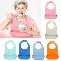 【DT】hot！ Adults Anti-oil Silicone Bib Elderly Aged Mealtime Protector Dropshipping