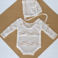 、‘】【= New Children Photography Clothing Newborn Lace Clothes Full Moon Hundred Days Baby Princess Hat Onesies