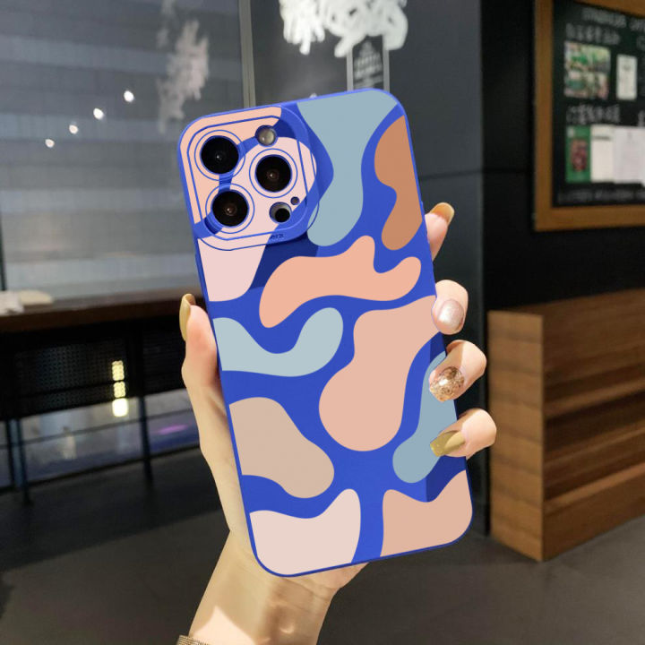 เคสโทรศัพท์สำหรับ-iphone-14-plus-13-12-pro-max-11-xr-7-8-se-2020วันที่ดีขอบสี่เหลี่ยมฝาครอบเลนส์เต็มฝาครอบป้องกัน