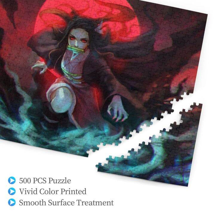 demon-slayer-kamado-nezuko-10-wooden-jigsaw-puzzle-500-pieces-educational-toy-painting-art-decor-decompression-toys-500pcs